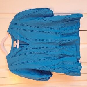 Loft Outlet eyelet lace-trimmed blouse